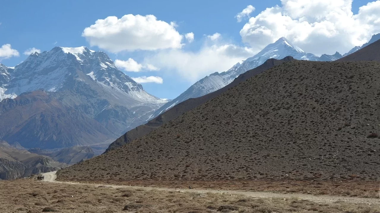 Pass road, high mountains, nature, nepal, snow, steep wall, mountains, rock